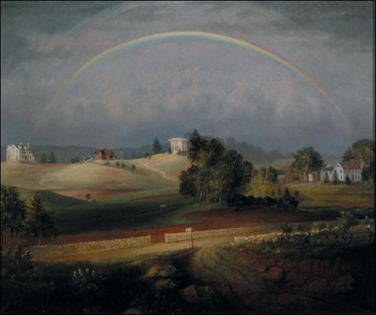 1845 painting of Brook Farm by Josiah Wolcott.