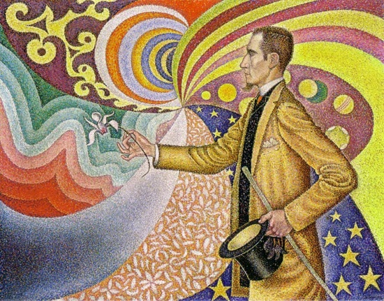 <em>Portrait of Felix Feneon, Opus 217 (Against the Enamel of a Background Rhythmic with Beats and Angles, Tones and Tints, Portrait of Felix Feneon in 1890)</em>, Paul Signac, 1890-91