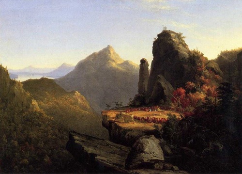 Thomas Cole painting of scene from The Last of the Mohicans, by James Fenimore Cooper