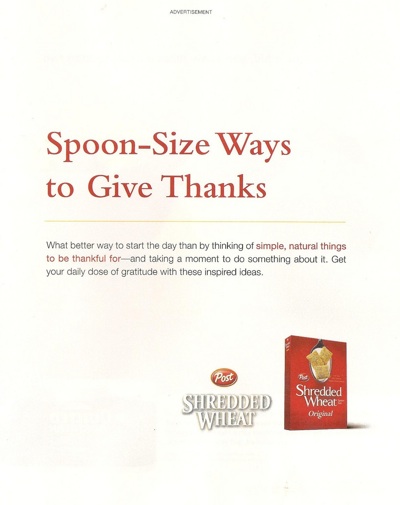 Post Shredded Wheat ad from <em>Real Simple</em>, 9/09