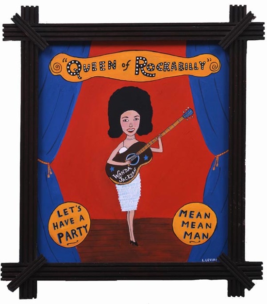 <em>Wanda Jackson</em>, painting by Laura Levine from her book <em>Shake, Rattle & Roll: The Founders of Rock & Roll</em>
