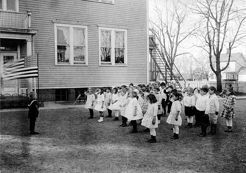 children salute flag