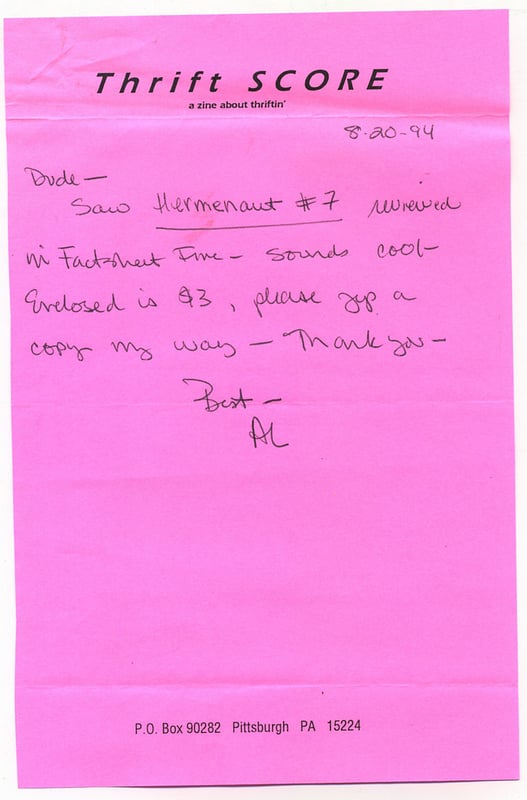 thrift score note