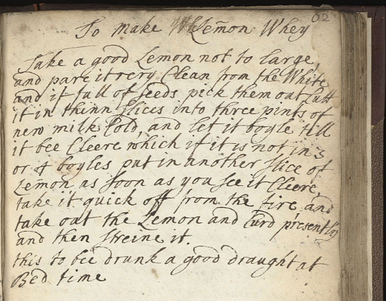 17th century lemon whey recipe