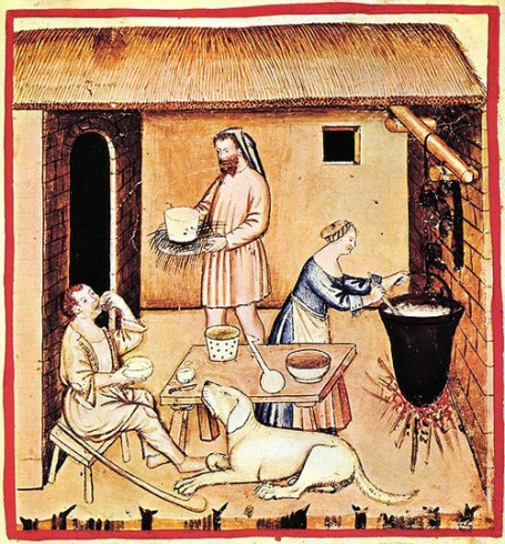 Ricotta making in the 13th century