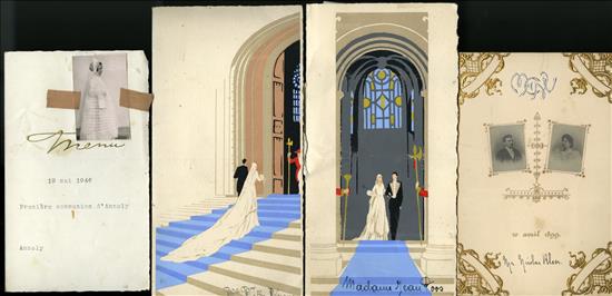 l to r: 1st Communion, 1946, 2 weddings ca. 1940s, 1899 wedding